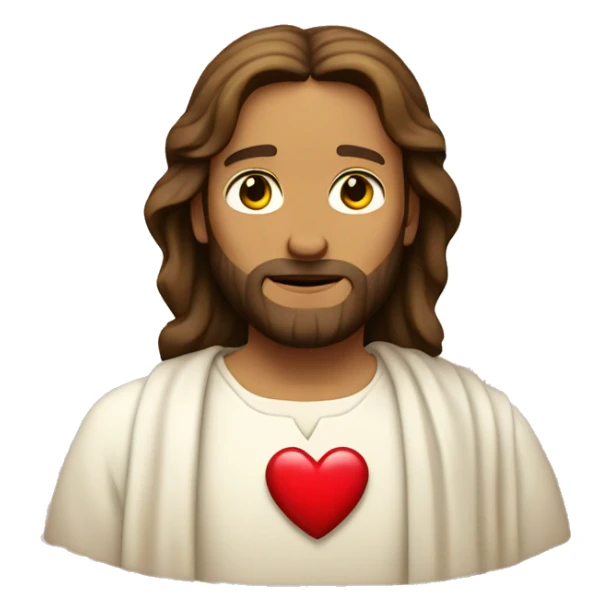 Jesus with heart in his hand sticker