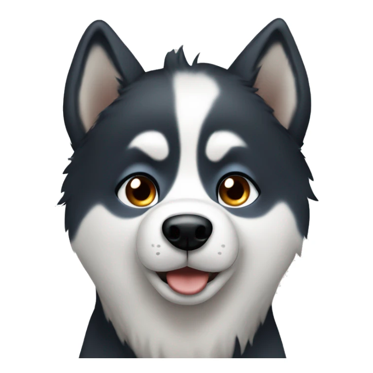Cute black and white husky with one brown eye and one blue eye sticker