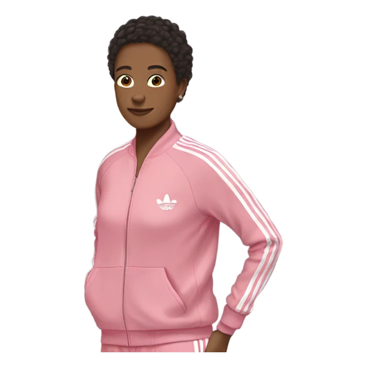 pink adidas sweat suit with white stripes sticker