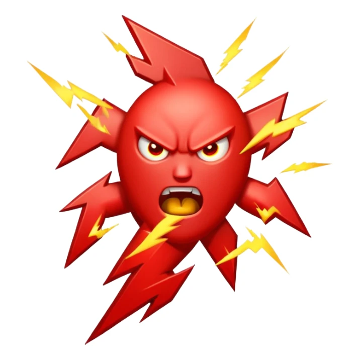 Rayos sentellas con furia rojo que exprese molesta con rayos sticker