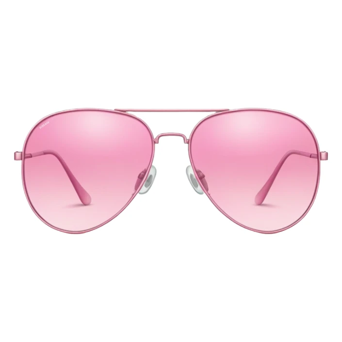 pink aviator glasses, classic pilot style with pink tinted lenses and thin metal frame sticker