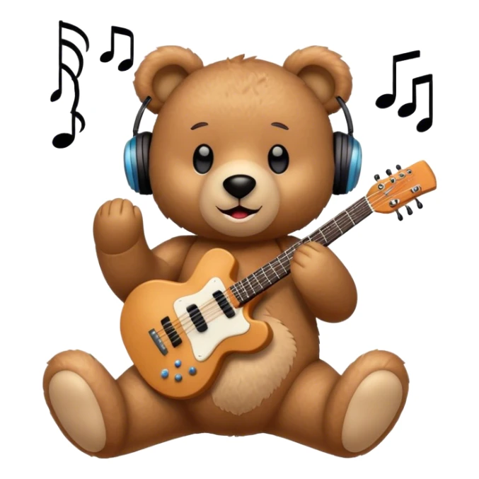  teddy rocking to music  sticker