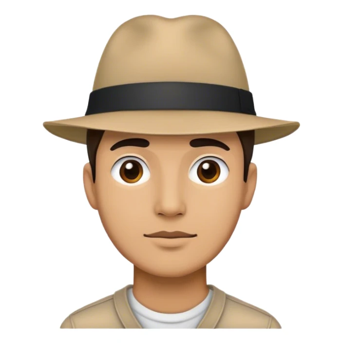 black outline of a man wearing a hat sticker