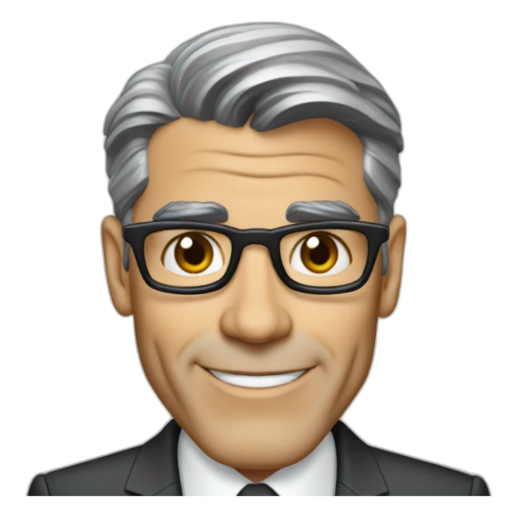 george clooney cartoon wearing suit sticker