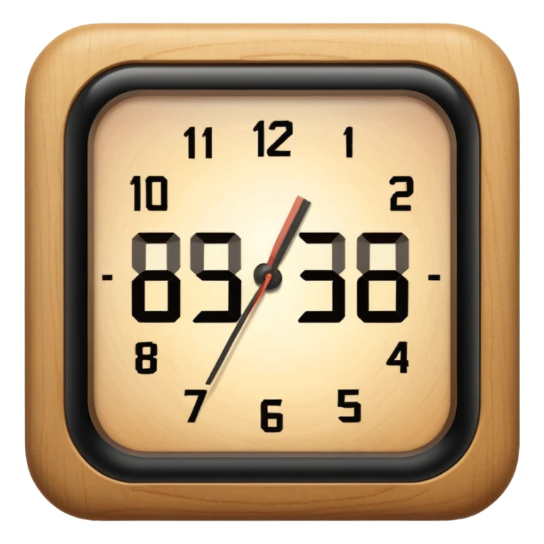 1:30 pm light color wooden digital clock sticker