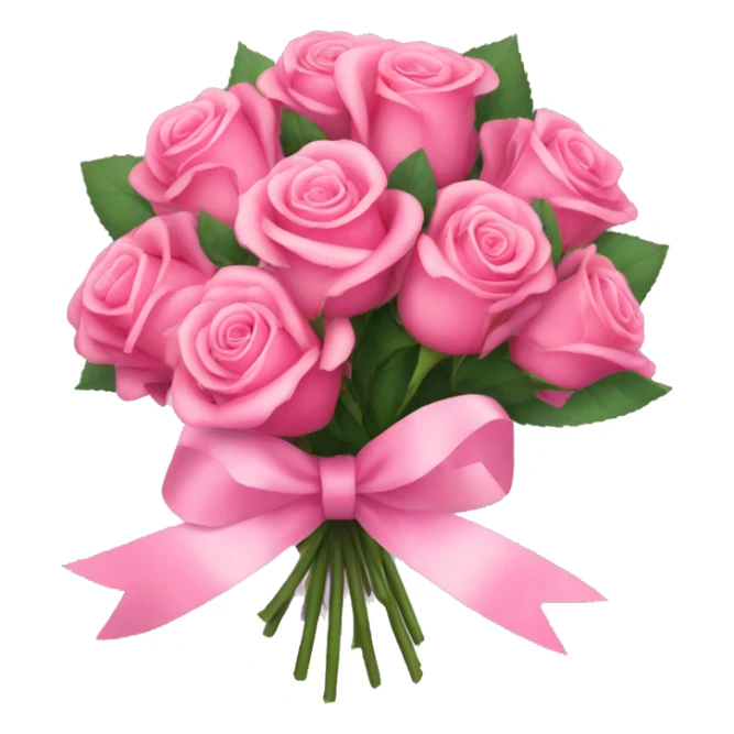 pink rose bouquet with pink ribbons  sticker