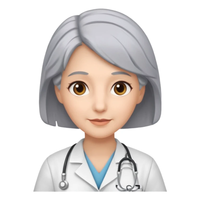 nurse with grey hair no hat sticker