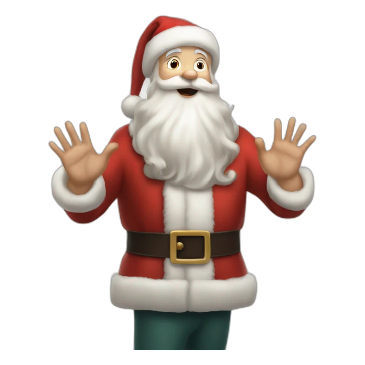 Full height Actively gesturing with hands pale skin Santa Claus sticker