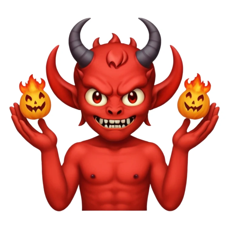 A demon with 2 hands 1 is holding 9 and the other 1 is holding 11 sticker