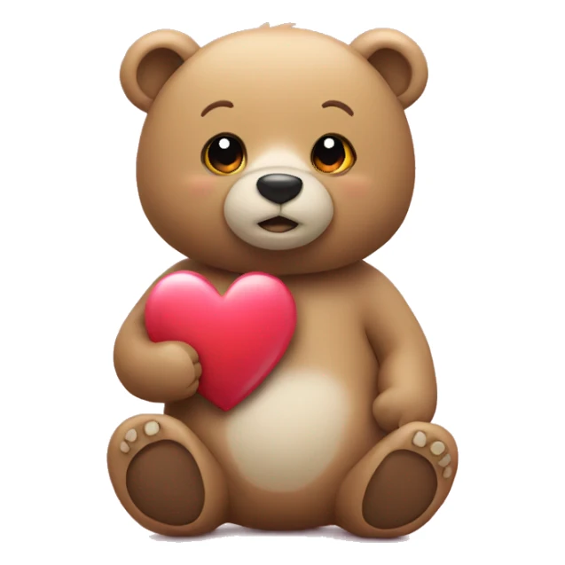 Bear with heart sticker