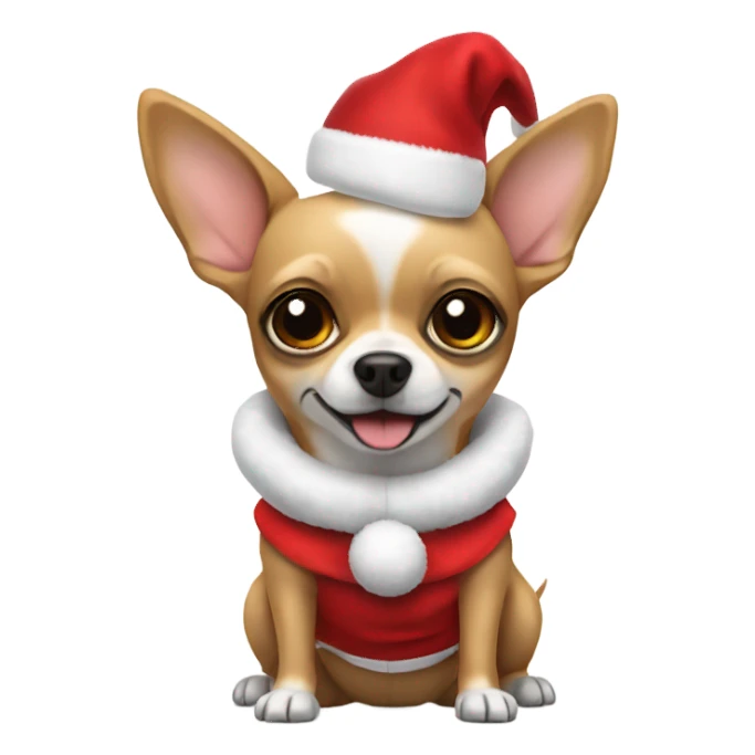 Chihuahua dog with a Santa dress sticker