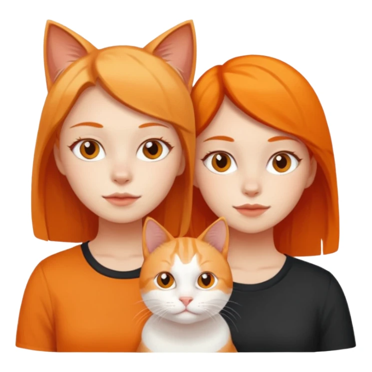 Two stink brainless girls with white and orange cat sticker