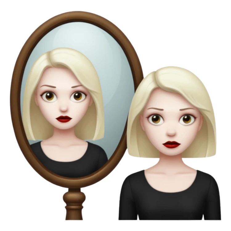 Killer behind woman on mirror sticker