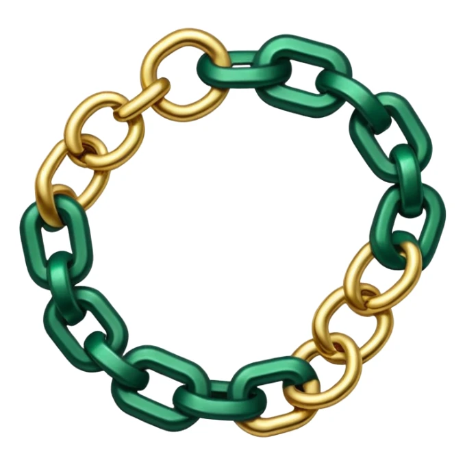 open chain in golden and green colours sticker