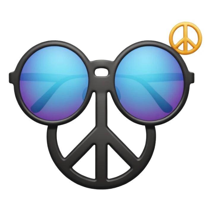 sunglasses emoji with a peace sign combo  sticker