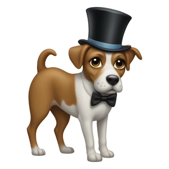 Dog riding a horse wearing a top hat sticker