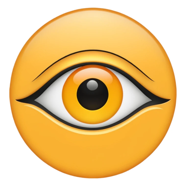 iOS emoji, minimal eye symbol, circle with dot, flat sticker