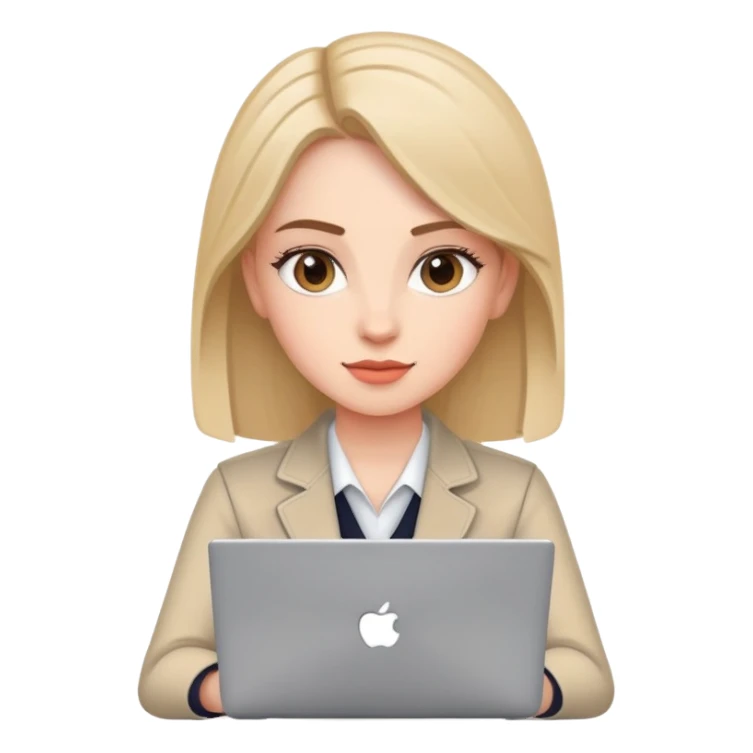 Girl PR specialist with laptop YouTube sticker