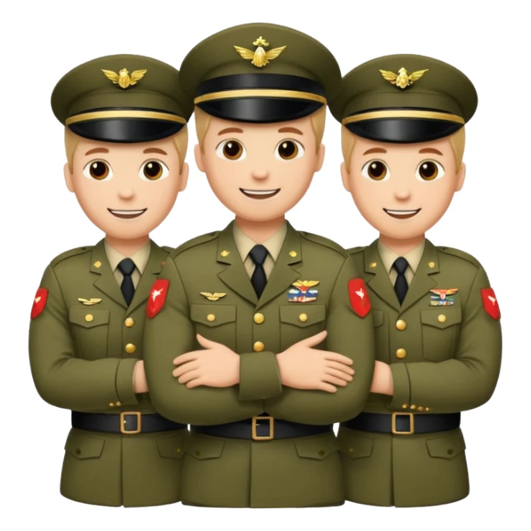 Soldados dando un abrazo de fraternidad sticker