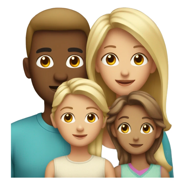 blonde mom dad and 3 daughters with brown son sticker