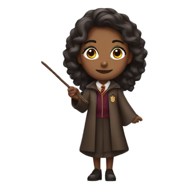 Brown-skinned women with Harry Potter outfit wand sticker