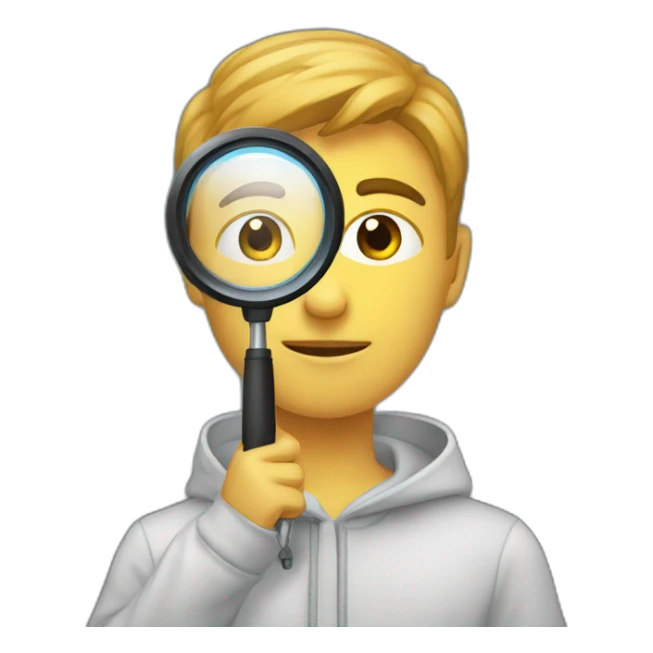 Un jeune homme qui regarde dans une loupe sticker