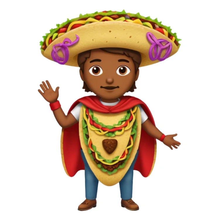 a hero who wear Taco costume  sticker