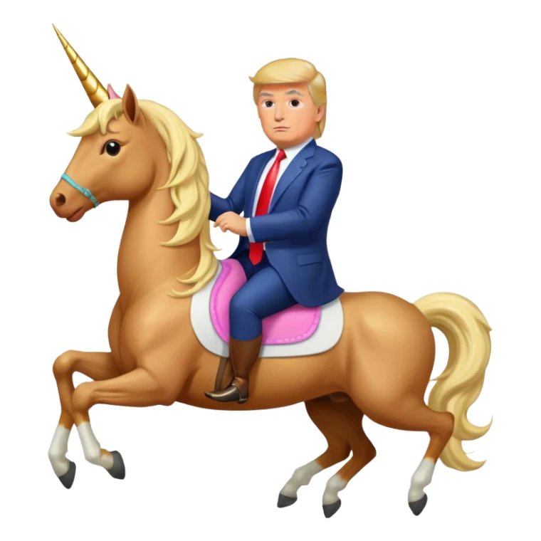 donald trump on a unicorn sticker