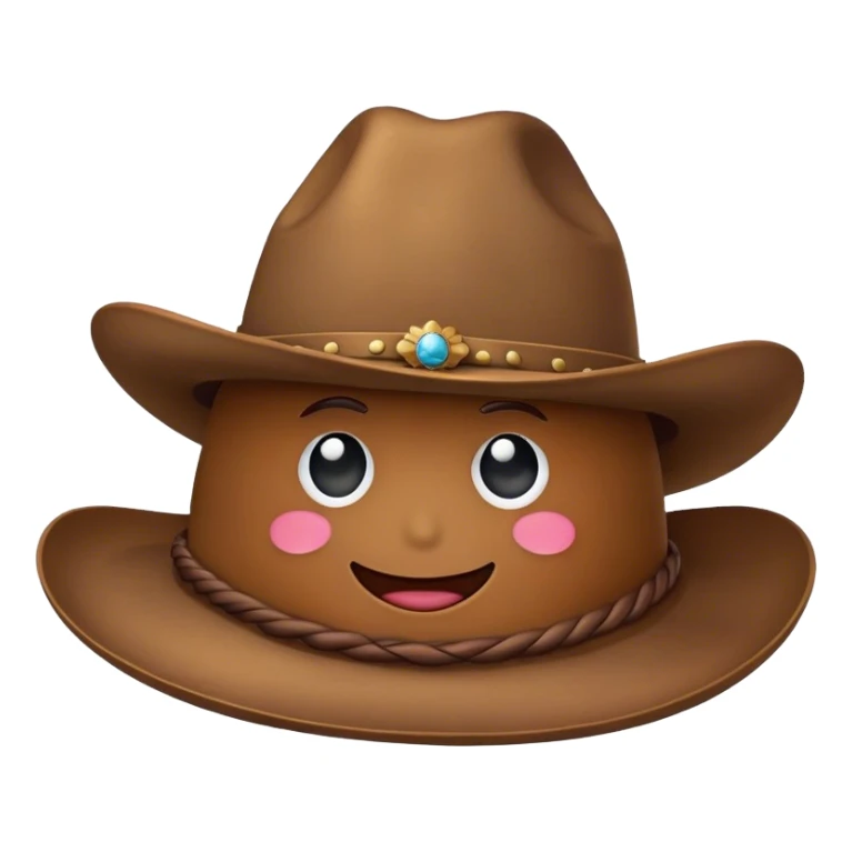 Poop emoji wearing a cowboy hat sticker