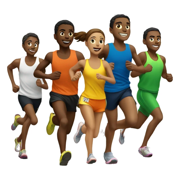 group of runners running together sticker