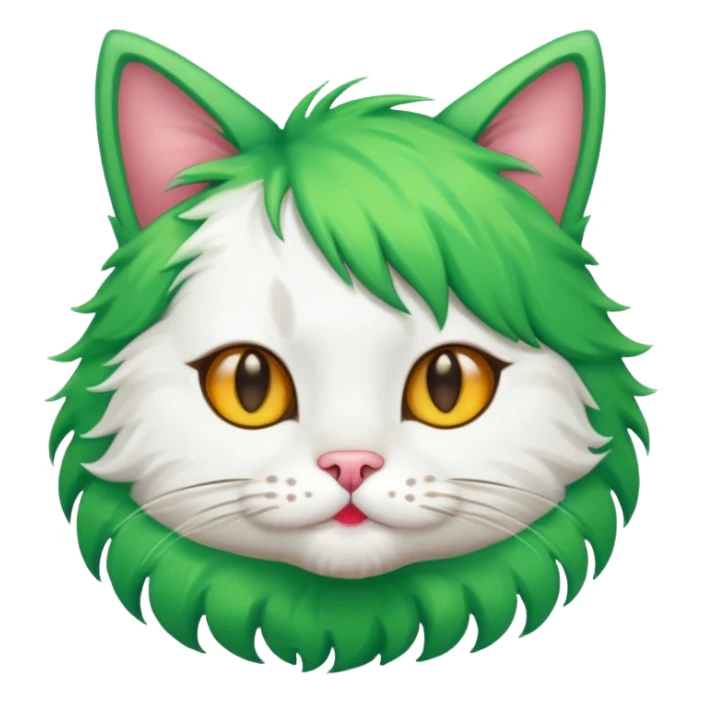 cat with green hair sticker