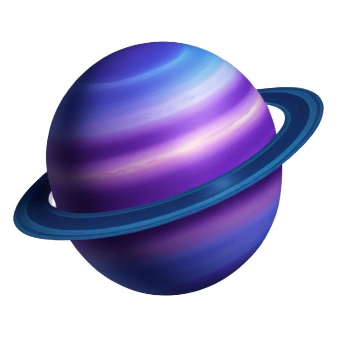 heart shape purple and blue Saturn planet sticker