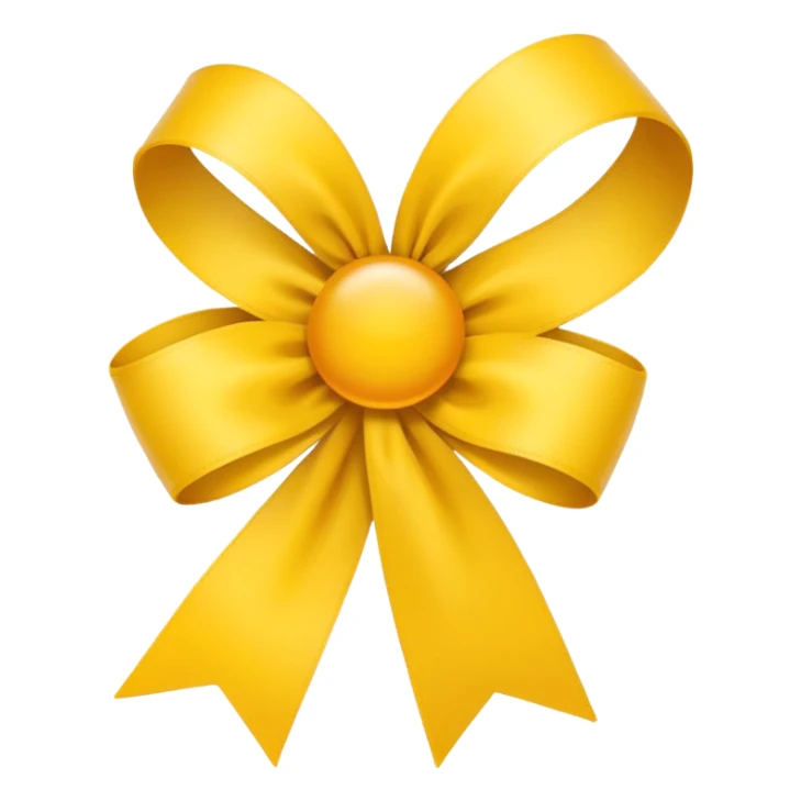 Apple-style emoji, minimal shading, simple gradients.
Keep the original emoji style and shape exactly the same.
Change the ribbon color to a vivid yellow.
Flat emoji style, clean vector look, no extra elements, no text, transparent background. sticker