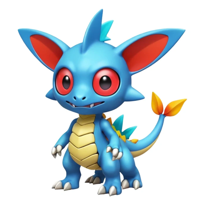 A 3D CGI model of a randomly-colored cool badass cute Fakémon-Pokémon-Digimon-Spectrobe-creature (full body) sticker