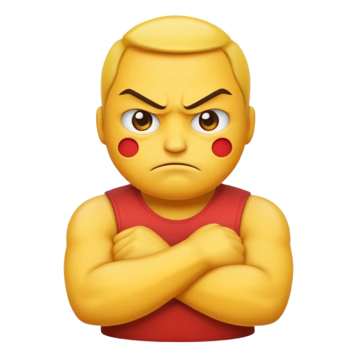 A mad emoji crossing its arms sticker