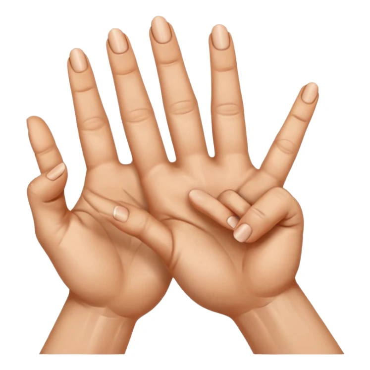 Manos con el dedo del medio y el anular cursados sticker