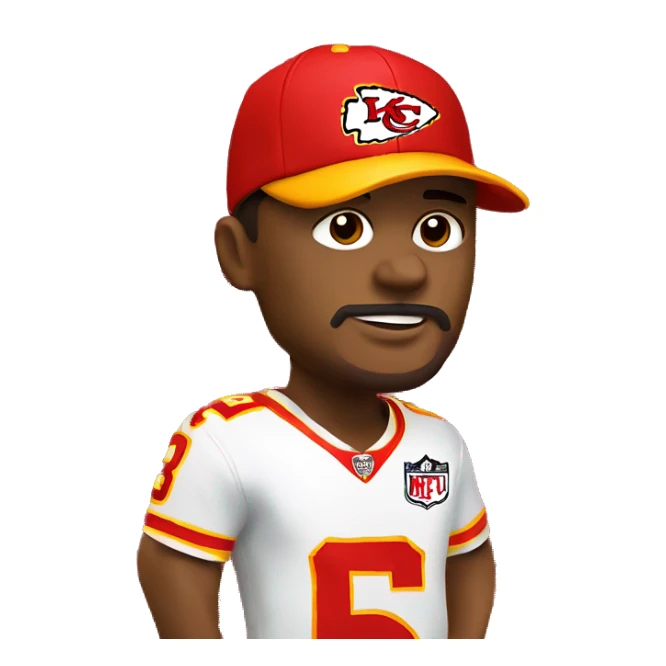 Kansas City chiefs young coach with cap and KC chiefs shirt on sticker