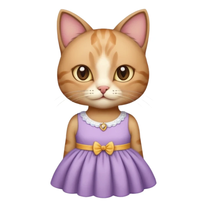 cat wearing a dress
 sticker