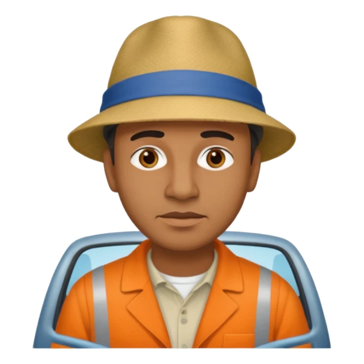 homme créole réunionnais  avec chapeau embouteillage route  sticker