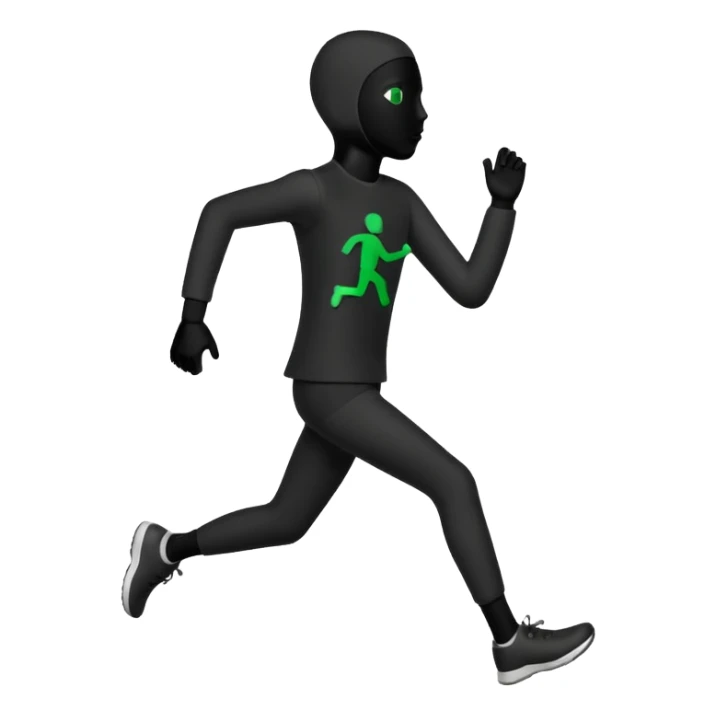 corriendo muñeco negro ampelmanchen pero sin  el verde y sin rostro sticker