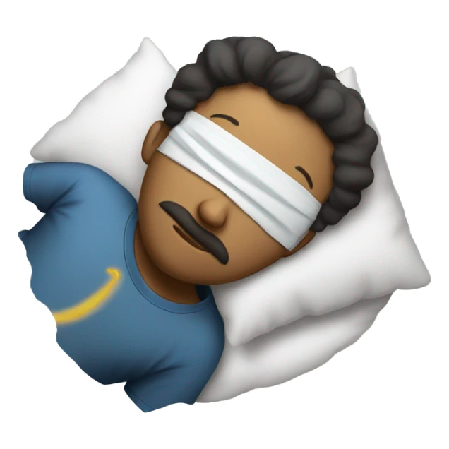 A man have mask and sleeping on bed sticker