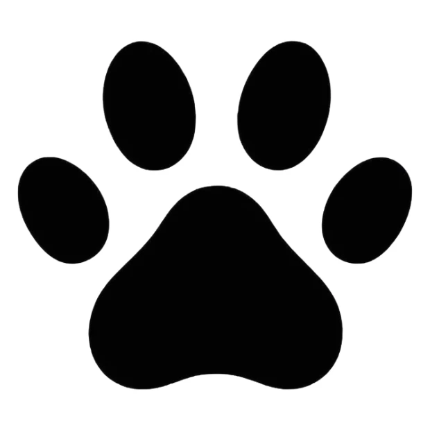 Black outline dog paw print sticker