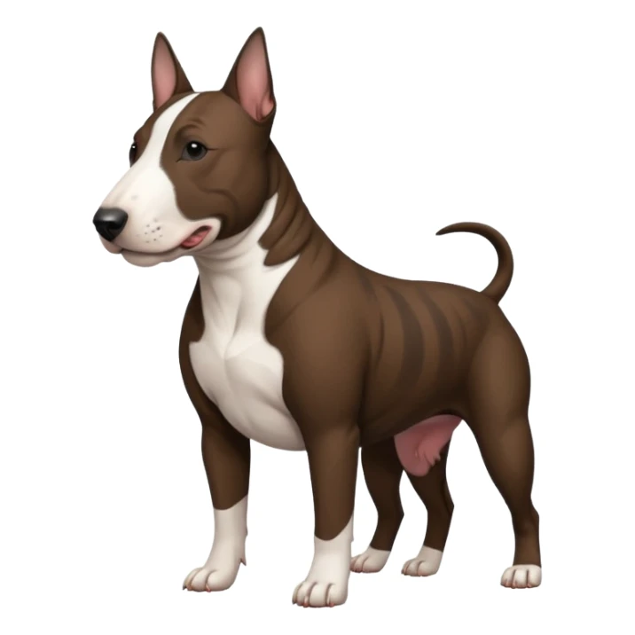 brindle english bull terrier dark brown sticker