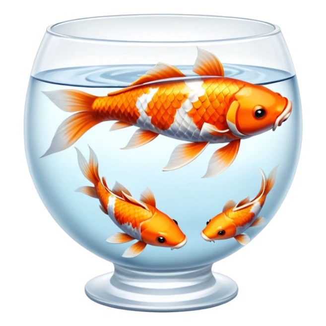 koi fish in bowl sticker