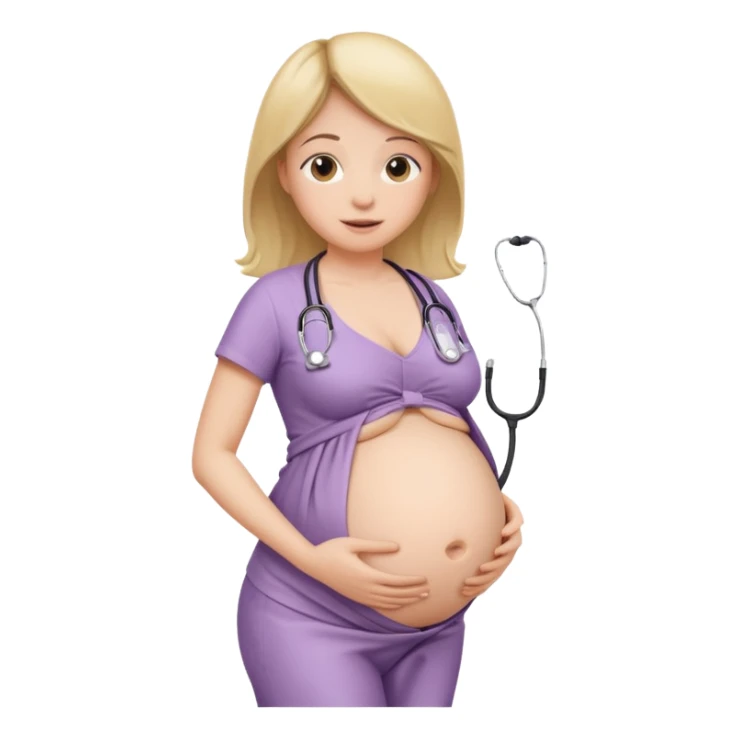 A pregnant belly with a stethoscope sticker