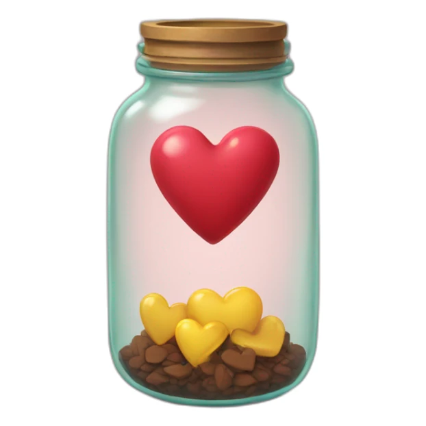 Hearts in jar sticker