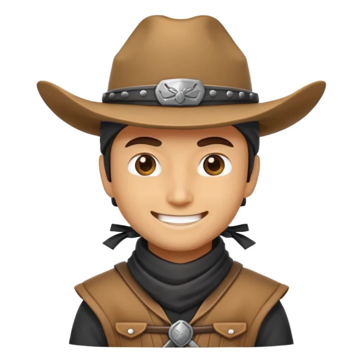 Ninja emoji + cowboy hat sticker