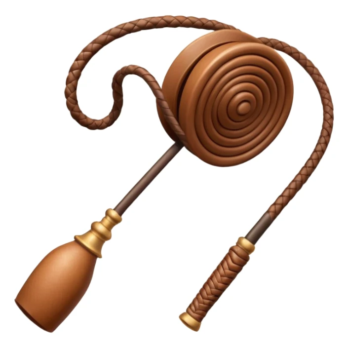 cowboy whip object icon, coiled leather whip, wooden handle, western style, 3D cartoon, mobile game icon style, centered, clean background, soft shadow, no text, no watermark
 sticker