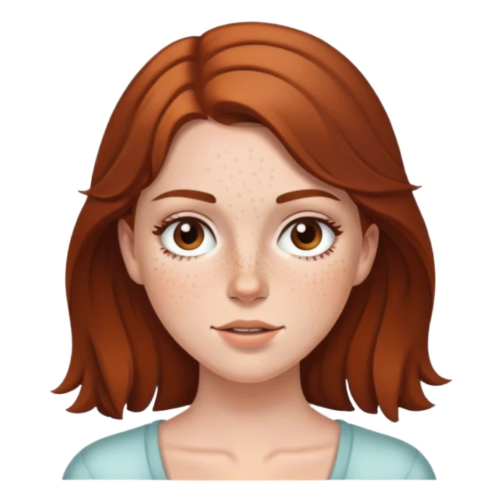 A white girl with brown hair and freckles  sticker