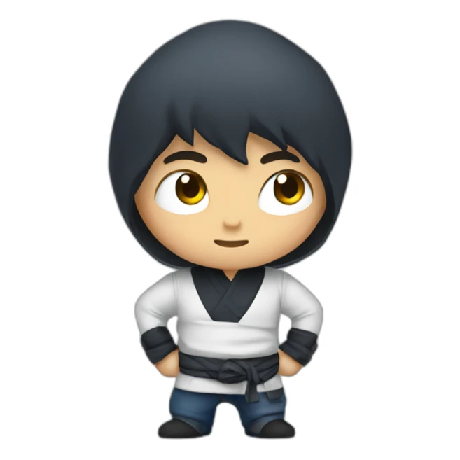Ninja in jeans and white shirt  sticker